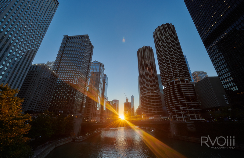 stock, cityscape, skyline, Chicago, sunset