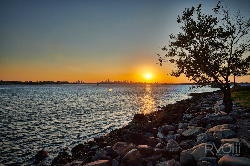 stock, skyline, New York, water, sunset